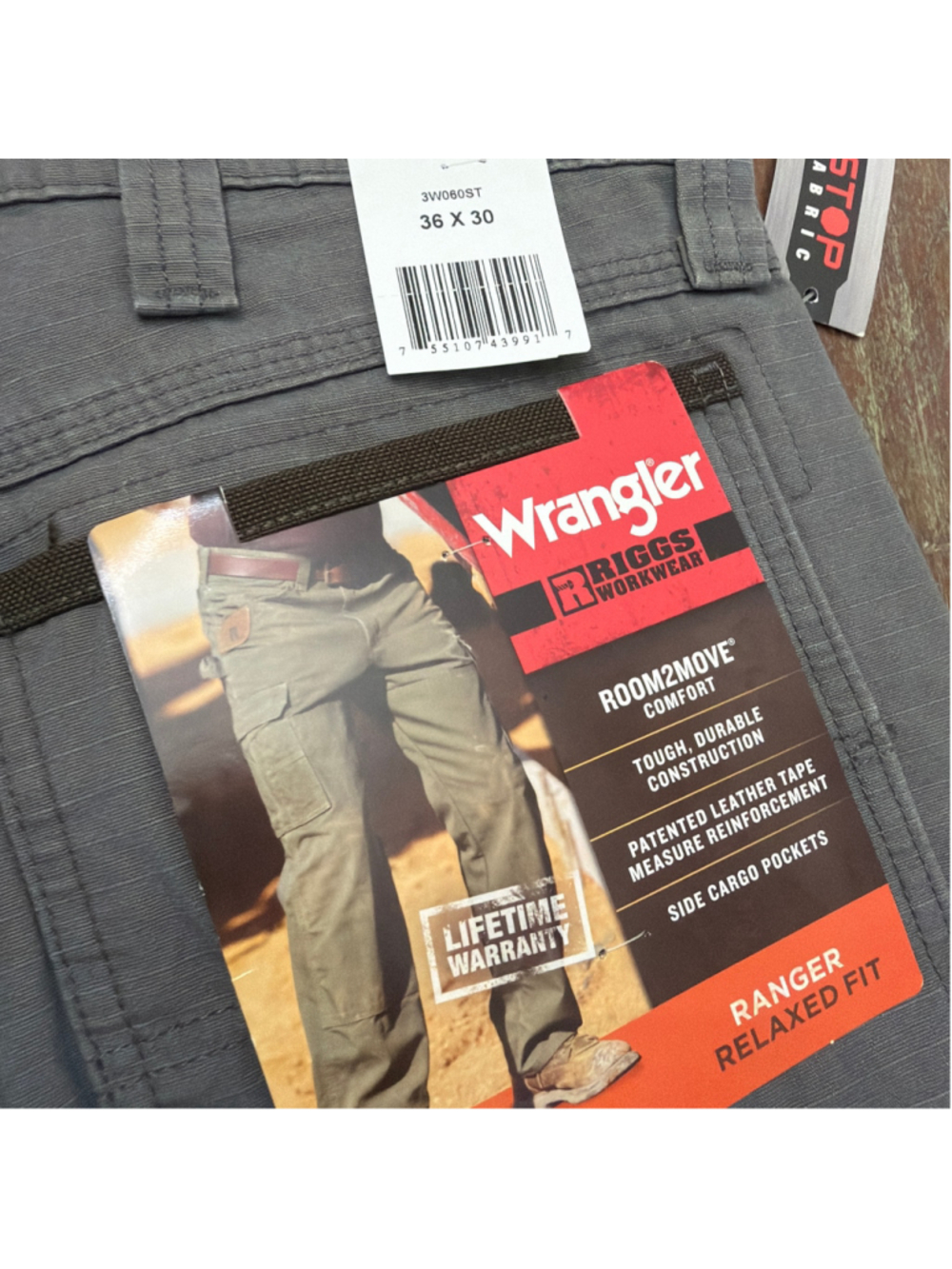Wrangler RIGGS Ranger Work Pants 36x30 Gray Ripstop Utility Cargo NWT - Picture 10 of 10